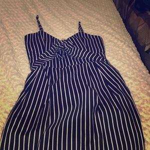 Black and white striped dress
